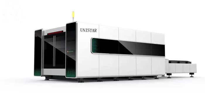 fiber  cutting machine with cover and exchange table 